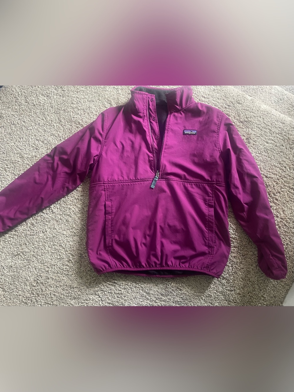 Patagonia Reversible Jacket - Deep Magenta/Black Fleece